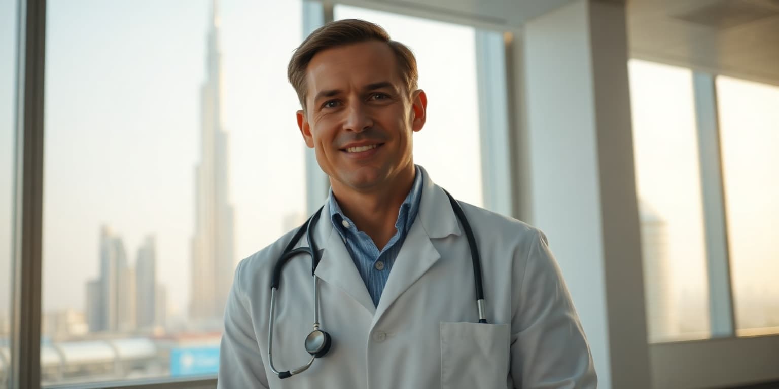 Doctor in a modern Dubai hospital