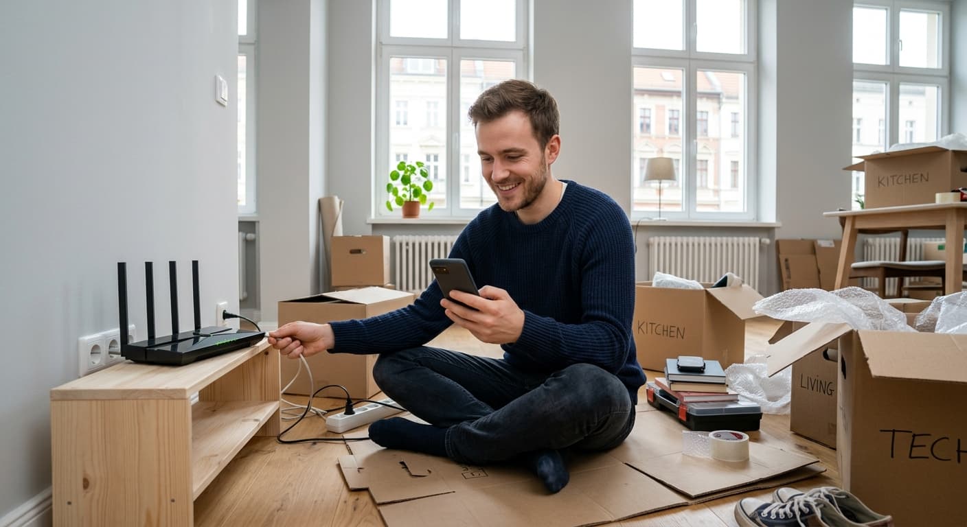 Utilities setup — internet, electricity, gas and waste
